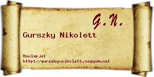 Gurszky Nikolett névjegykártya